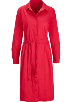 Hemdblusenkleid mit Bindegürtel