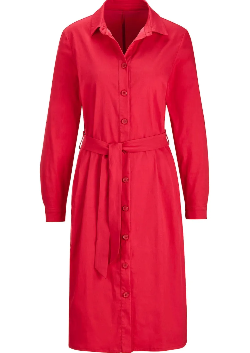 Hemdblusenkleid mit Bindegürtel