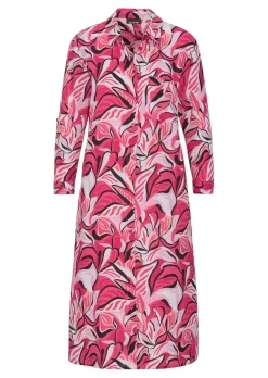 Hemdblusenkleid mit Blätterprint