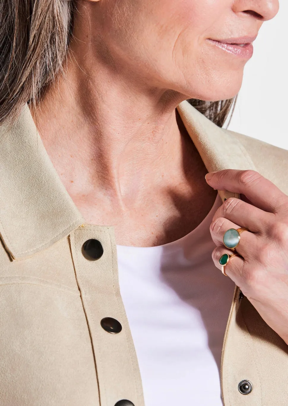 Hemdjacke in Velourslederoptik