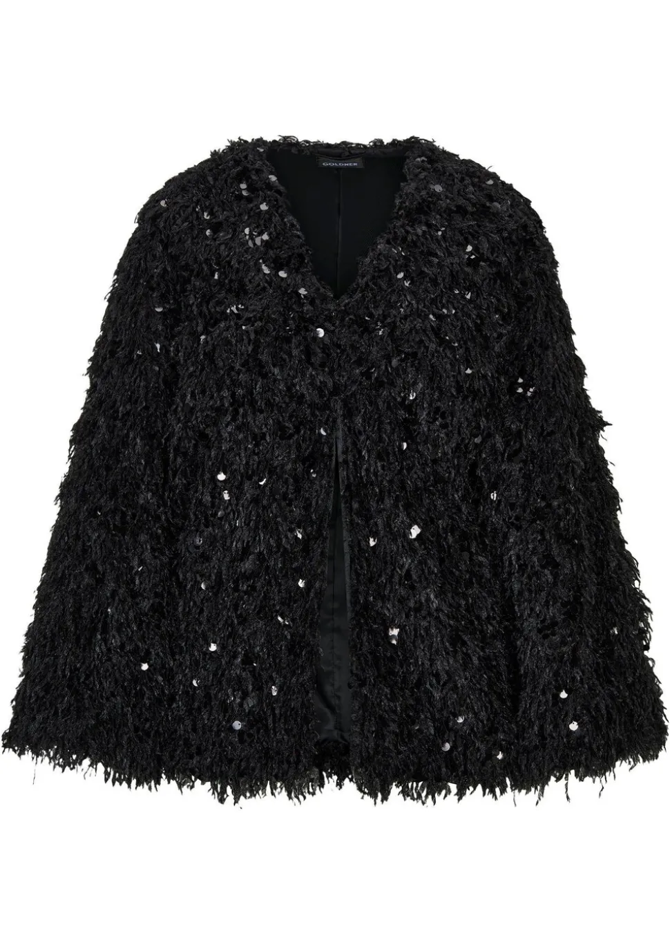 Jacke in Feder-Optik mit Pailletten