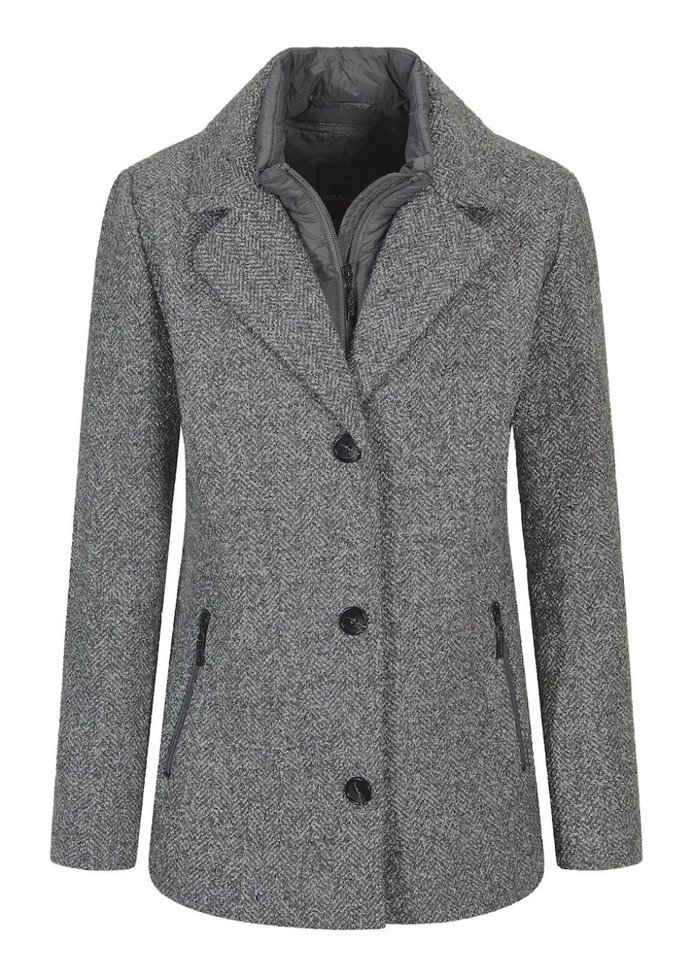 Jacke in 2-in-1-Optik mit Steppeinsatz