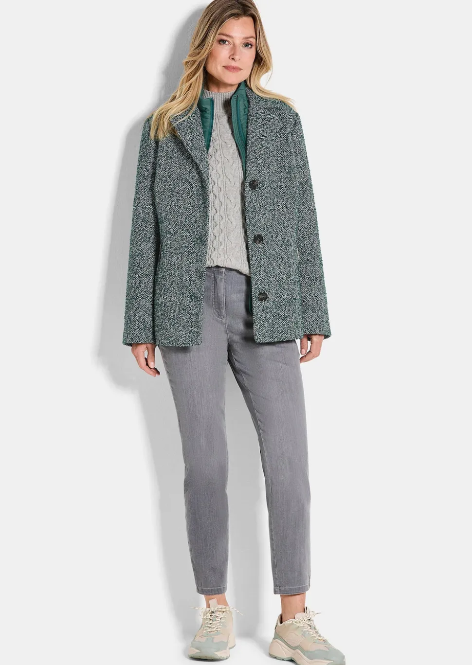 Jacke in 2-in-1-Optik mit Steppeinsatz