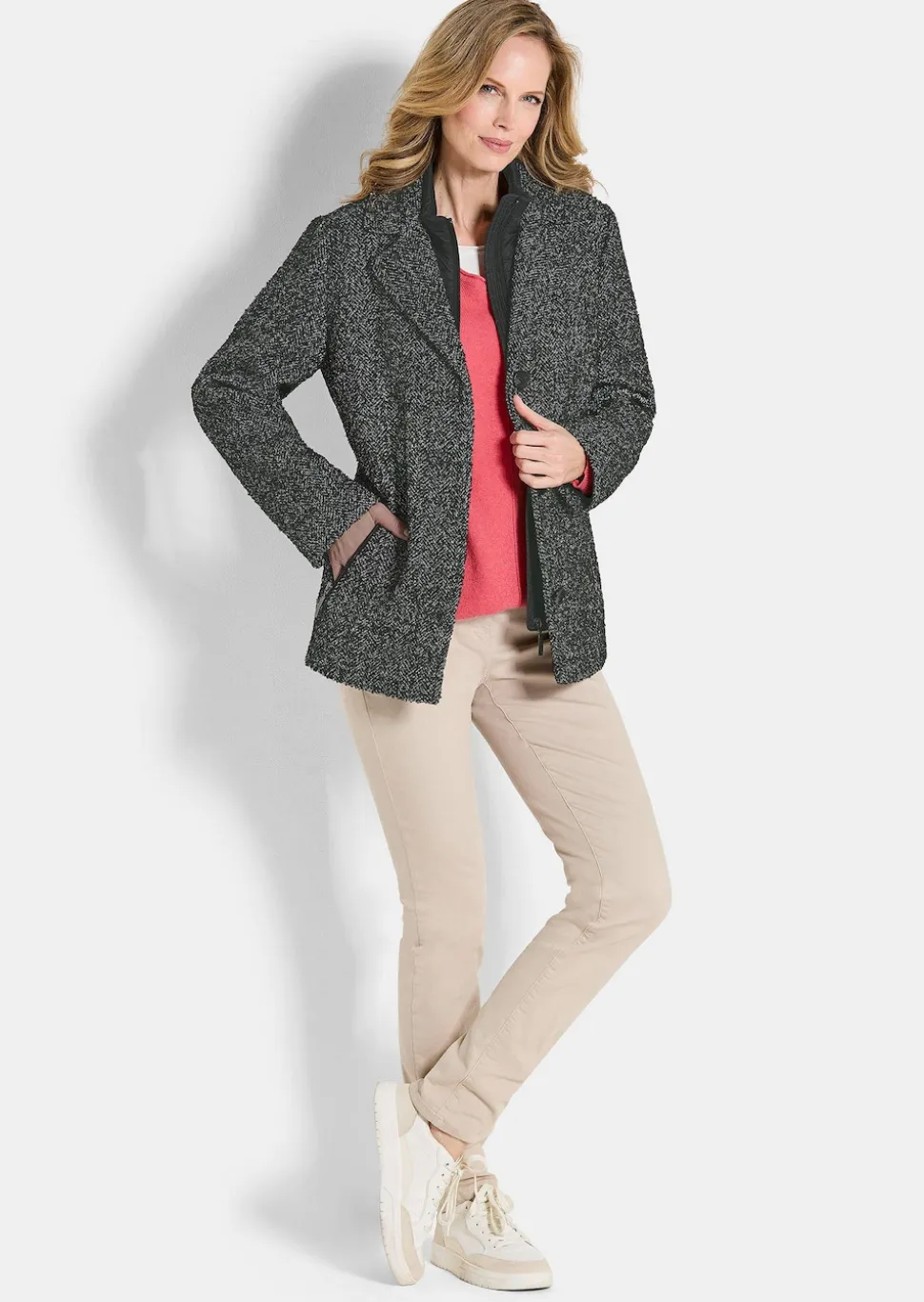 Jacke in 2-in-1-Optik mit Steppeinsatz