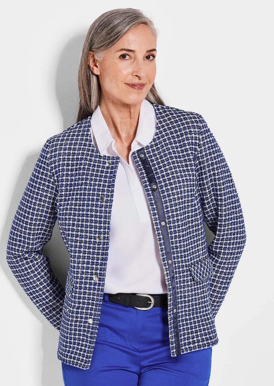 Jacke in Karo-Optik