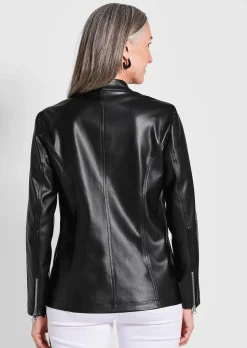 Jacke in Lederoptik