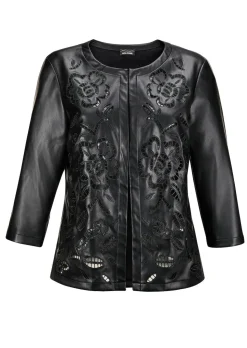 Jacke in Lederoptik