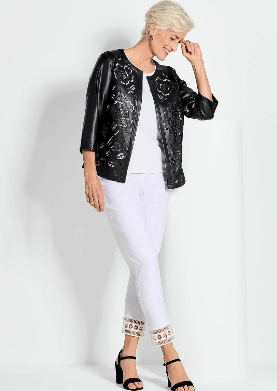 Jacke in Lederoptik