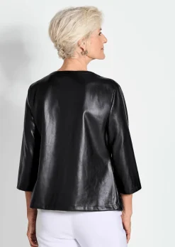 Jacke in Lederoptik