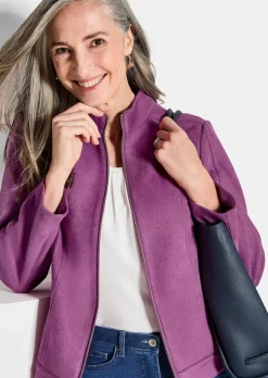 Jacke in Veloursleder-Optik