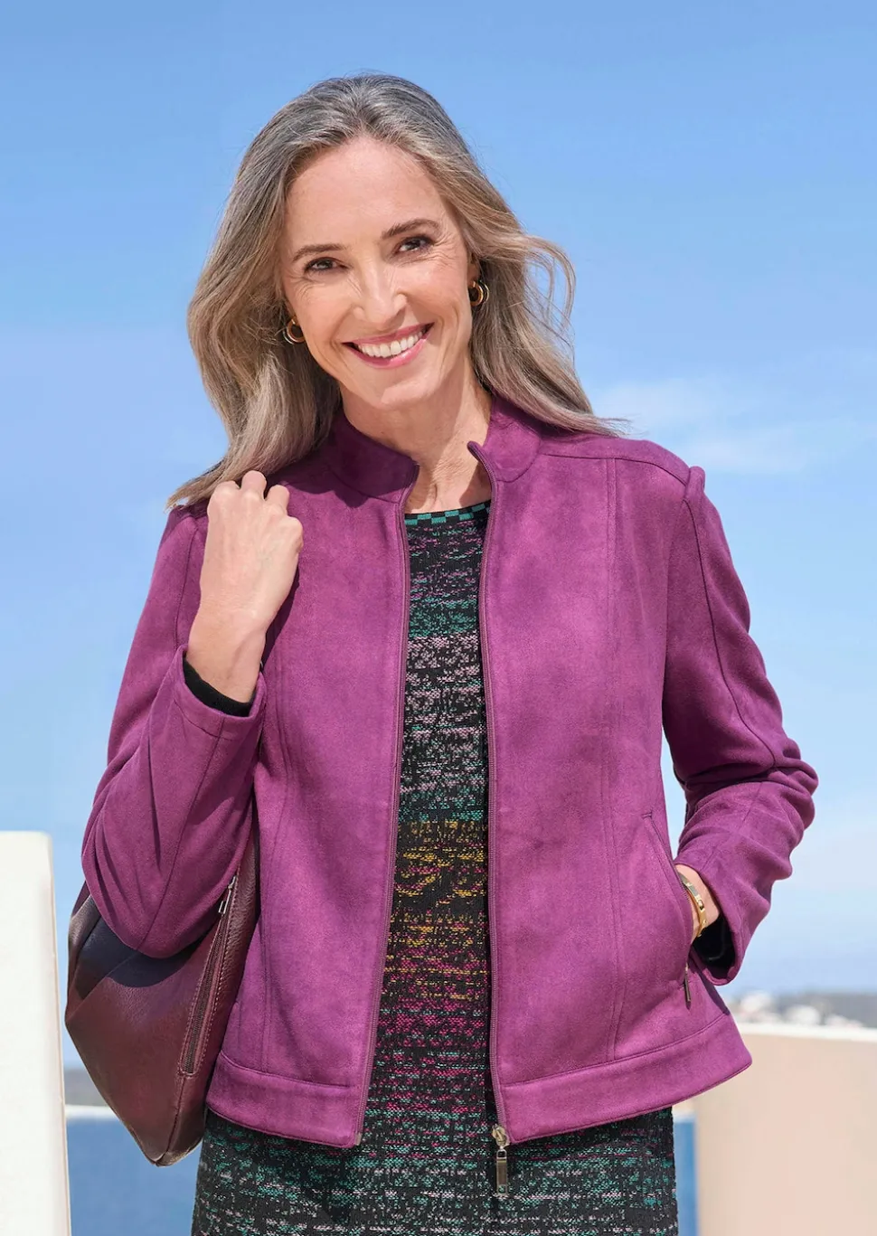 Jacke in Veloursleder-Optik