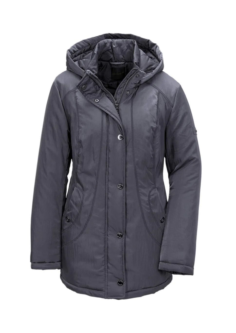 Jacke mit Kapuze in dezenter Crashstruktur