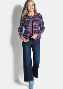 Jacquard-Jacke aus strukturiertem Jersey