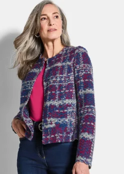Jacquard-Jacke aus strukturiertem Jersey