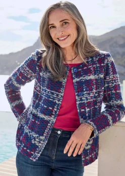 Jacquard-Jacke aus strukturiertem Jersey