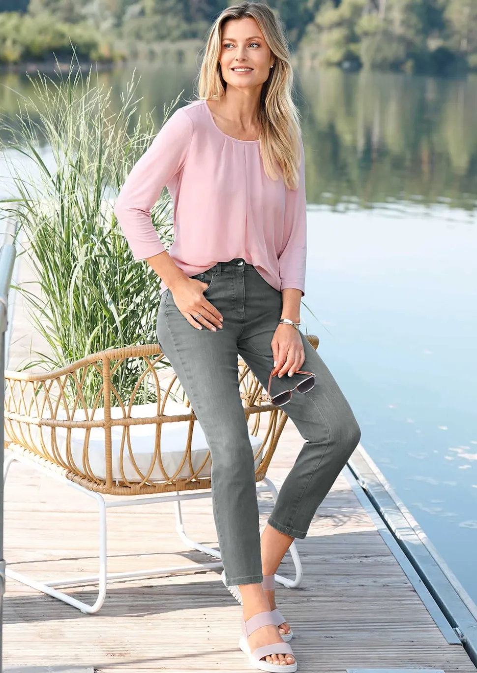 7/8-Jeans BELLA mit Strasssteinen