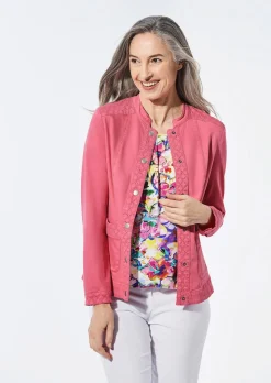 Jeansjacke mit Lochspitze