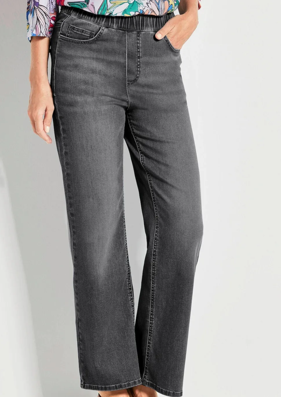Jeansschlupfhose VERA mit weitem Bein