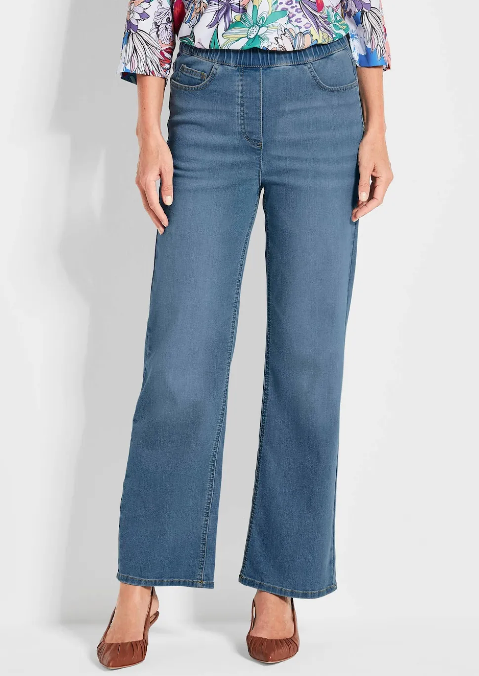Jeansschlupfhose VERA mit weitem Bein
