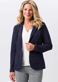 Jerseyblazer aus Strukturware mit Taschen