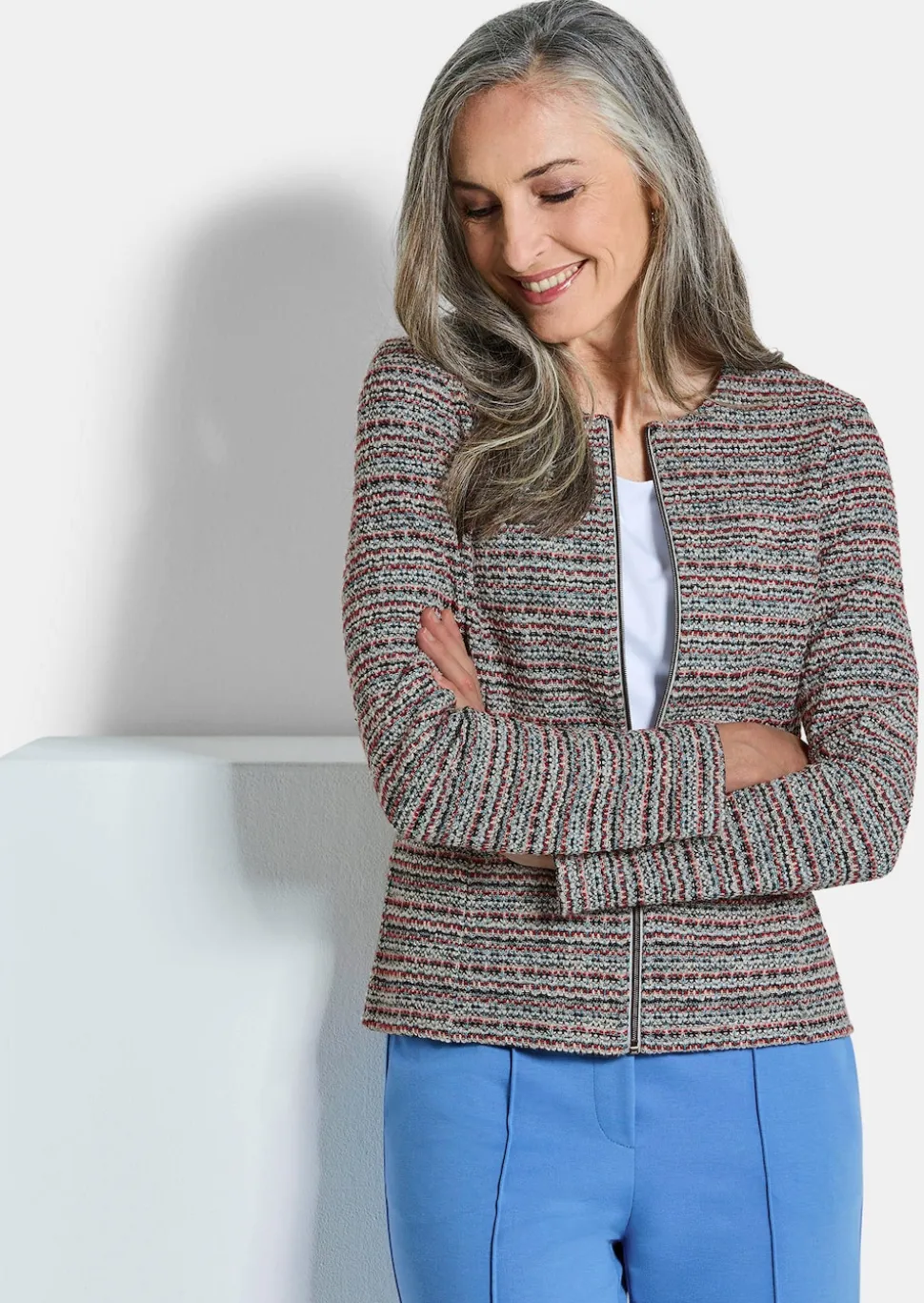 Jersey-Blazer in Bouclé-Optik