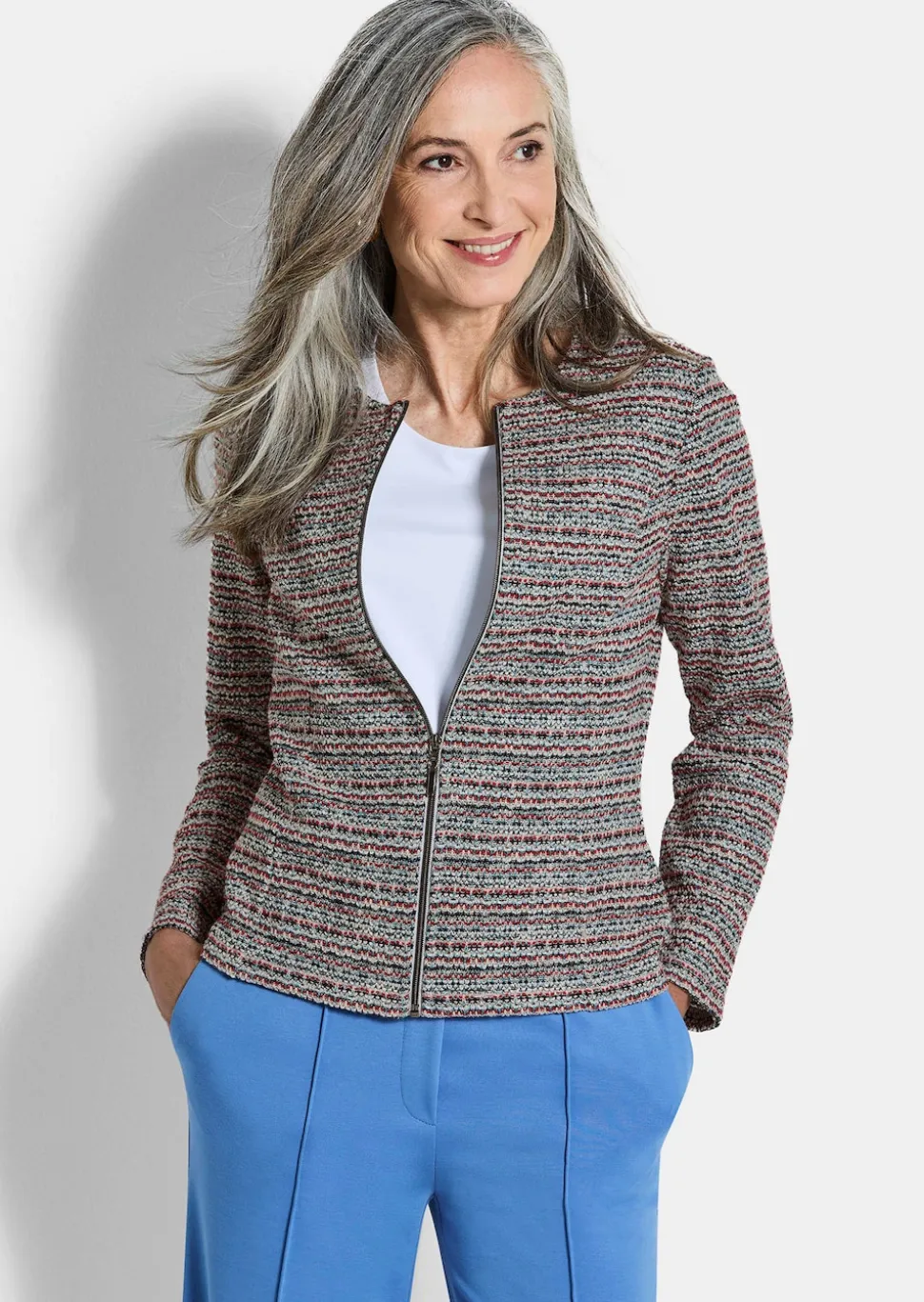 Jersey-Blazer in Bouclé-Optik