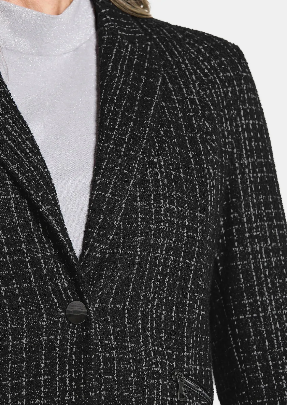 Jersey-Blazer in Tweed-Optik