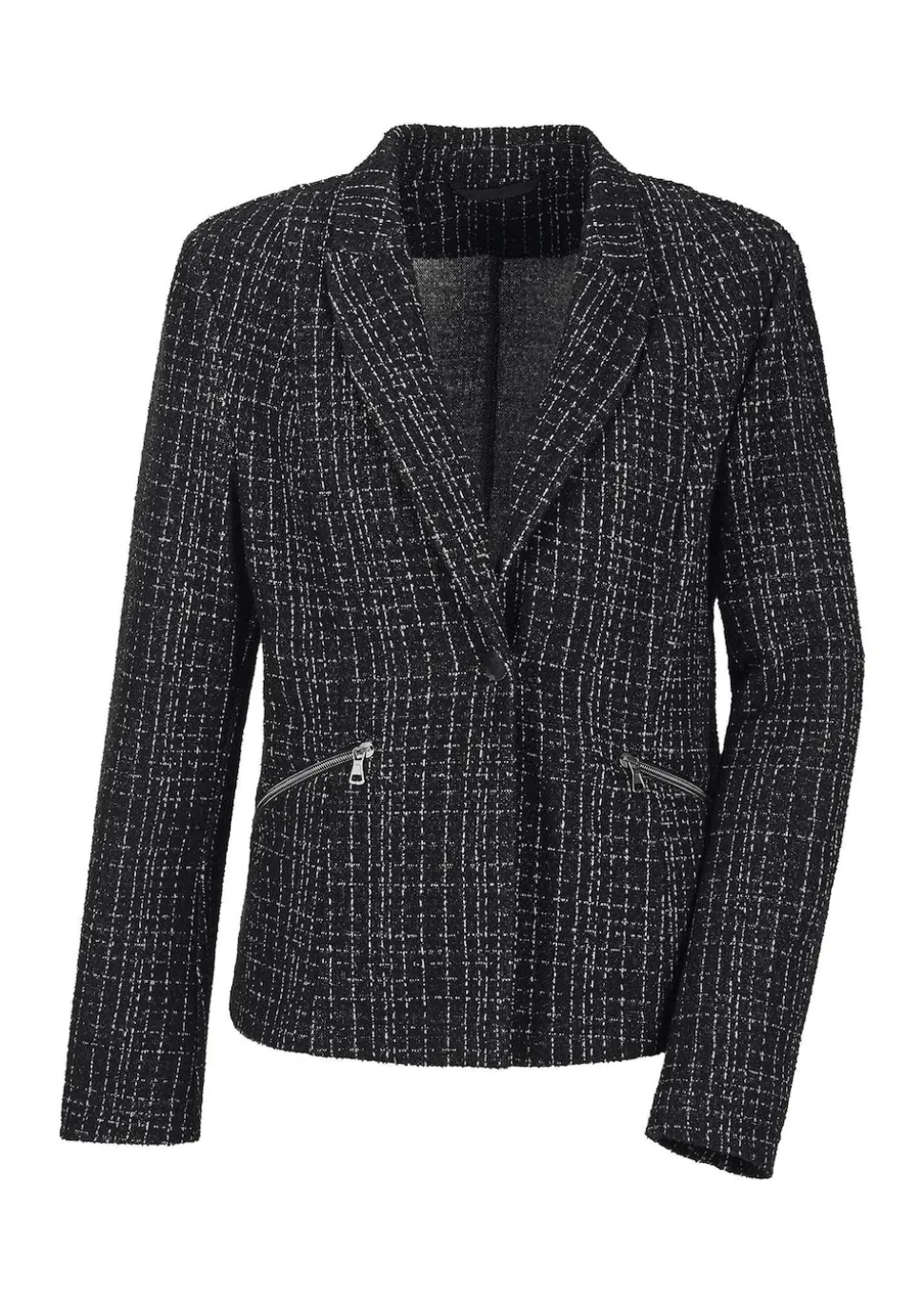 Jersey-Blazer in Tweed-Optik