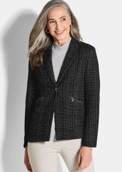 Jersey-Blazer in Tweed-Optik