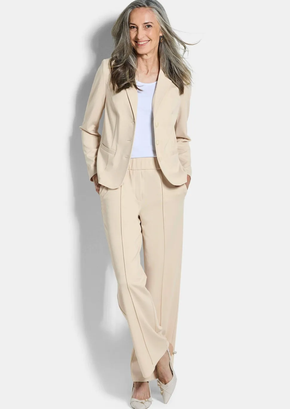 Jersey-Blazer mit Reverskragen