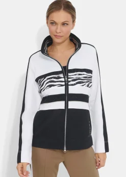 Jersey-Jacke in Streifenoptik