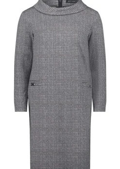 Jerseykleid aus Karo-Jacquard