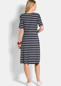 Jersey-Kleid im Marine-Look