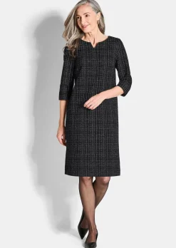 Jerseykleid in Tweed-Optik mit feinem Glanz