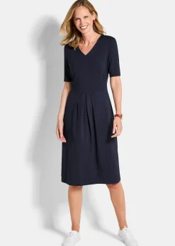 Jersey-Kleid mit V-Ausschnitt