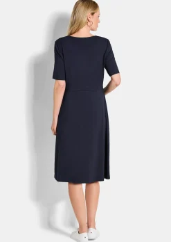 Jersey-Kleid mit V-Ausschnitt