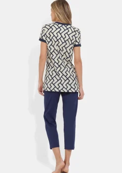 Jersey-Pyjama mit 7/8-Hose