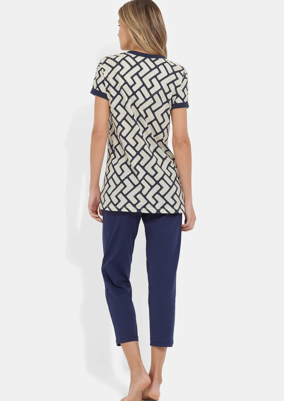 Jersey-Pyjama mit 7/8-Hose