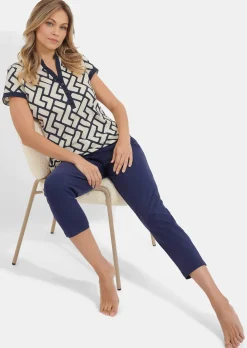 Jersey-Pyjama mit 7/8-Hose