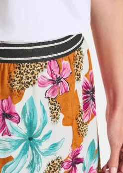 Jerseyrock mit Animal Print und Blumen