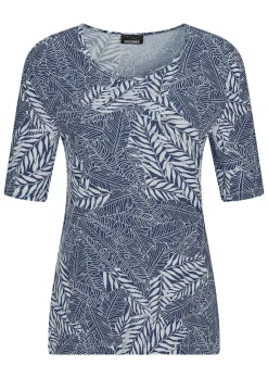 Jersey-Shirt im Blätter Print