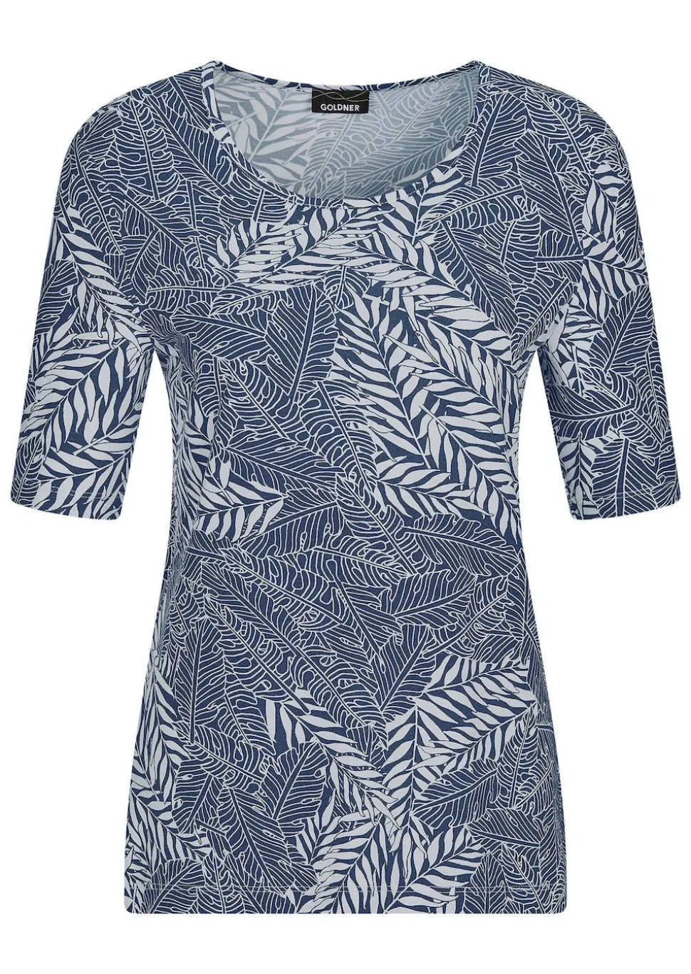 Jersey-Shirt im Blätter Print
