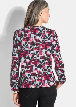 Jersey-Shirt im eleganter Blusen-Optik