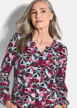 Jersey-Shirt im eleganter Blusen-Optik