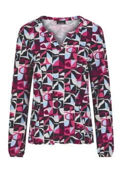 Jersey-Shirt im eleganter Blusen-Optik
