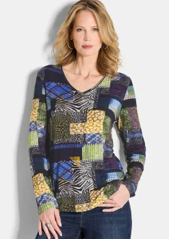 Jersey-Shirt im Patch-Print