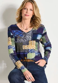 Jersey-Shirt im Patch-Print