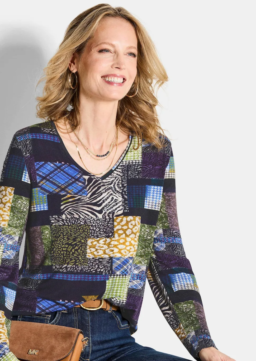 Jersey-Shirt im Patch-Print