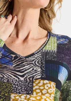 Jersey-Shirt im Patch-Print