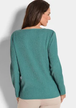 Jersey-Shirt in Krepp-Optik